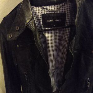 Black rivet leather jacket